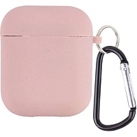 Чехол Silicone Case + Carabine для Apple AirPods Pink Sand