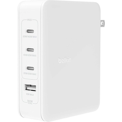 Мережевий зарядний пристрій Belkin Boost Up Charge Pro GaN 4-Ports Charger 140W White (WCH014BTWH) - придбати в Дніпрі, Україні: ціна, характеристики | інтернет-магазин TOUCH