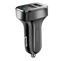 Автомобильное зарядное устройство Usams C13 Double USB 2.1A (Black)