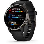 Смарт-годинник Garmin Venu 2 Plus Slate Stainless Steel Bezel With Black Case And Silicone Band (010-02496-11)