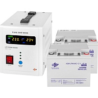 Источник бесперебойного питания (ИБП) LogicPower LPY-PSW-500VA + АКБ LPM-MG 12V - 2 х 45Ah (23187)