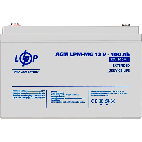 Аккумулятор LogicPower AGM-MG 12V (12V/100Ah/1200Wh) (3877)