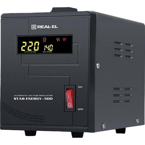 Стабілізатор напруги REAL-EL STAB Energy-500 (4743304104833) - придбати в Дніпрі, Україні: ціна, характеристики | інтернет-магазин TOUCH