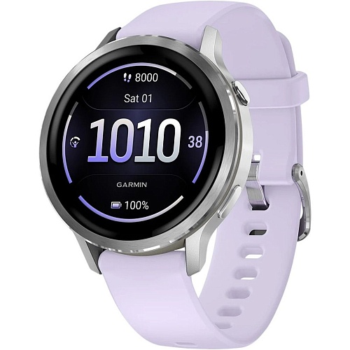 Смарт-часы Garmin Venu 4 41mm Silver with Periwinkle Silicone Band (010-03013-01)