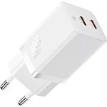Мережевий зарядний пристрій Baseus GaN5 Pro 40W 2xUSB-C White (CCGP180102)