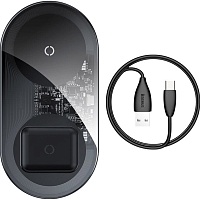 Беспроводное зарядное устройство Baseus Simple 2in1 Wireless Charger 18W Transparent (WXJK-A01)