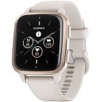 Смарт-годинник Garmin Venu Sq 2 Music Edition Peach Gold Aluminium Bezel with Ivory Case and Silicone Band (010-02700-11)