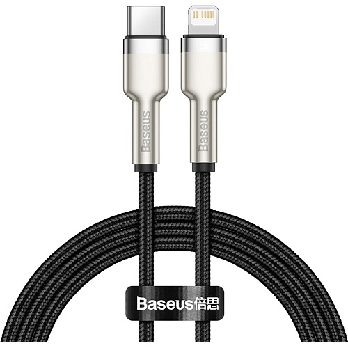 Кабель Baseus Cafule Metal USB-C to Lightning PD 20W 0.25m Black (CATLJK-01)