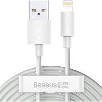 Кабель Baseus Simple Wisdom Data Cable Kit USB-A to Lightning PD 2.4A 1.5m White 2шт (TZCALZJ-02)