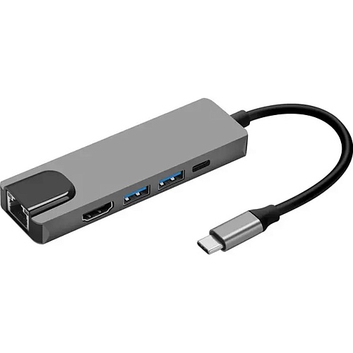 USB-хаб Prologix 5-in-1 Type-C to HDMI+2xUSB3.0+USB-C PD+Lan (PR-WUC-103B) - придбати в Дніпрі, Україні: ціна, характеристики | інтернет-магазин TOUCH
