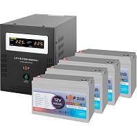 Источник бесперебойного питания (ИБП) LogicPower LPY-B-PSW-6000VA + 4 x LPN-GL батарея 12V - 100Ah (18059)