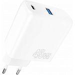 Мережевий зарядний пристрій Proove Silicone Power 45W USB-C/USB-A White (WCSP45110002)