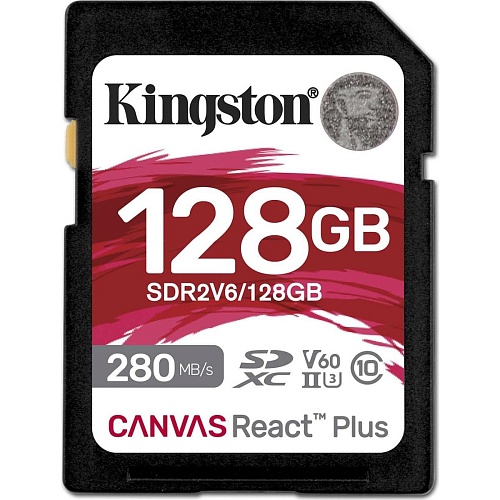 Карта пам'яті Kingston SDXC Canvas React Plus 128GB Class 10 UHS-II U3 V60 (SDR2V6/128GB) - придбати в Дніпрі, Україні: ціна, характеристики | інтернет-магазин TOUCH