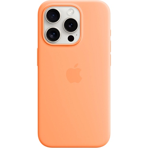 Чехол Silicone Case with MagSafe для Apple iPhone 15 Pro Orange Sorbet AAA