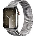 Смарт-часы Apple Watch Series 9 GPS + Cellular 45mm Silver Stainless Steel with Silver Milanese Loop (MRMQ3)