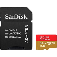 Карта пам'яті SanDisk microSDXC 64GB UHS-I Extreme U3 A2 V30 + SD Adapter (SDSQXAH-064G-GN6MA) - придбати в Дніпрі, Україні: ціна, характеристики | інтернет-магазин TOUCH