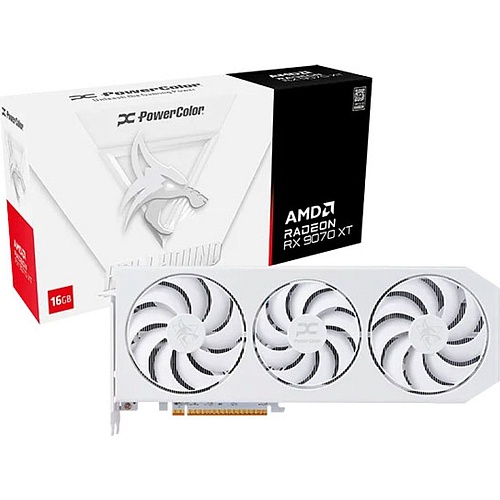 Видеокарта PowerColor Hellhound Spectral White AMD Radeon RX 9070 XT 16GB (RX9070XT 16G-L/OC/WHITE) UA 