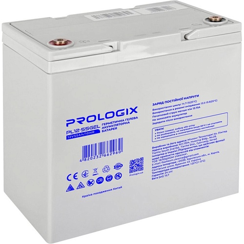 Акумулятор Prologix GEL 12V (12V/55Ah/660Wh) (PL12-55GEL) - придбати в Дніпрі, Україні: ціна, характеристики | інтернет-магазин TOUCH