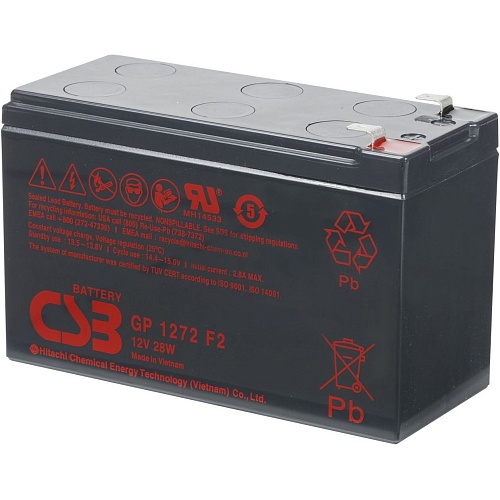 Аккумулятор CSB AGM 12V (12V/7.2Ah/86.4Wh) (GP1272F2-28W) Аккумулятор CSB AGM 12V (12V/7.2Ah/86.4Wh) (GP1272F2-28W)
