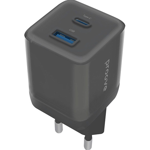 Сетевое зарядное устройство Proove Pure GaN Plus 30W USB-C/USB-A Black (WCPU30111201)