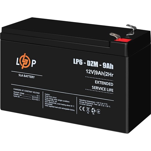 Аккумулятор LogicPower AGM 6-DZM 12V (12V/9Ah/108Wh) (12654)