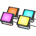 Розумна система освітлення Govee H7060 LED Smart Flood Lights, RGBICWW 4 шт Black (H7060311)