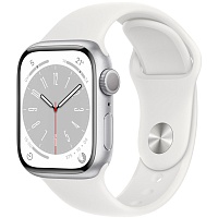 Смарт-часы Apple Watch Series 8 45mm Silver Aluminum Case with White Sport Band S/M (MP6P3)
