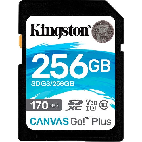 Карта памяти Kingston SDXC Canvas Go! Plus 256GB Class 10 UHS-I U3 V30 (SDG3/256GB)