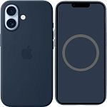 Чохол Silicone Case with Button, Animation & MagSafe для Apple iPhone 17 Midnight AAA
