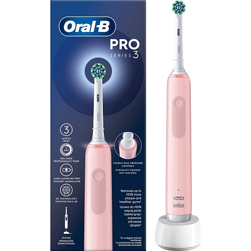 Електрична зубна щітка Oral-B PRO 3 3000 D505.513.3 Pink - придбати в Дніпрі, Україні: ціна, характеристики | інтернет-магазин TOUCH