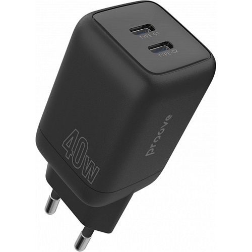 Мережевий зарядний пристрій Proove Silicone Power 40W USB-C/USB-C Black (WCSP4020001) - придбати в Дніпрі, Україні: ціна, характеристики | інтернет-магазин TOUCH