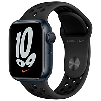 Смарт-часы Apple Watch Nike Series 7 GPS 45mm Midnight Aluminum Case with Anthracite/Black Nike Sport Band (MKNC3)