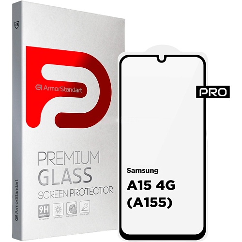 Защитное стекло ArmorStandart Full Pro Glass для Samsung A15 4G/A15 5G Black (ARM74659)