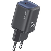 Сетевое зарядное устройство Usams US-CC251 GaN 30W Black (CC251TC01)