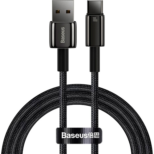 Кабель Baseus Tungsten Gold USB-A to USB-C 1m Black (CAWJ000001) - придбати в Дніпрі, Україні: ціна, характеристики | інтернет-магазин TOUCH