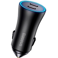 Автомобільний зарядний пристрій Baseus Golden Contactor Pro Dual Fast Charger 2хUSB-C 40W Dark Gray (CGJP000013) - придбати в Дніпрі, Україні: ціна, характеристики | інтернет-магазин TOUCH Автомобільний зарядний пристрій Baseus Golden Contactor Pro Dual Fast Charger 2хUSB-C 40W Dark Gray (CGJP000013) - придбати в Дніпрі, Україні: ціна, характеристики | інтернет-магазин TOUCH