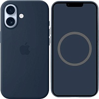 Чехол Silicone Case with Button, Animation & MagSafe для Apple iPhone 17 Midnight AAA