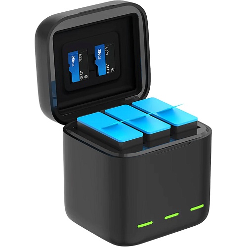 Зарядное устройство Telesin + 3 аккумулятора для GoPro 12/11/10/9 (GP-BNC-902)