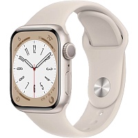 Смарт-часы Apple Watch Series 8 41mm Starlight Aluminum Case with Starlight Sport Band M/L (MNUF3)