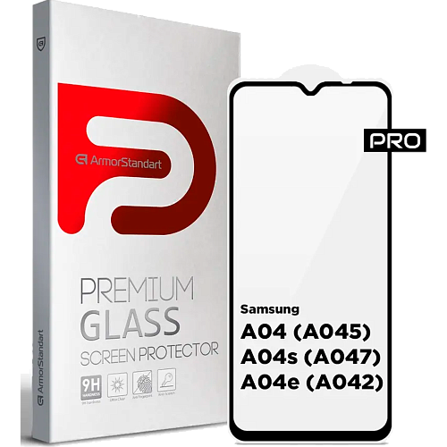 Защитное стекло ArmorStandart Full Glue Pro для Samsung A04/ A04s/ A04e (ARM63891) Black
