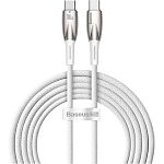 Кабель Baseus Glimmer Series Fast Charging USB-C to USB-C 100w 2m White (CADH000802)