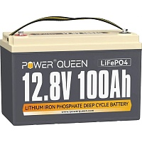 Аккумулятор Power Queen LiFePO4 12V (12.8V/100Ah/1280Wh) (P12V100-BASIC-4-A100)