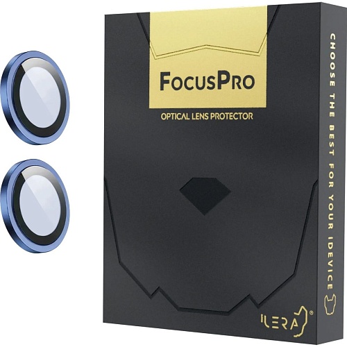 Защитное стекло на камеру iLera FocusPro Lens для Apple iPhone 16/16 Plus Blue (iLFPBl16)