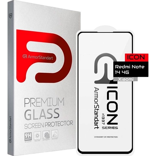 Захисне скло ArmorStandart Full Icon Glass для Redmi Note 14 4G Black (ARM79673) - придбати в Дніпрі, Україні: ціна, характеристики | інтернет-магазин TOUCH