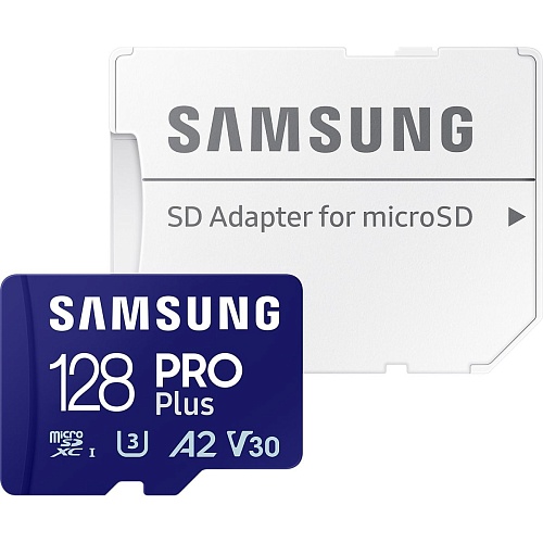 Карта пам'яті Samsung microSDXC PRO Plus 128GB Class 10 UHS-I U3 V30 A2 + SD Adapter (MB-MD128SA) - придбати в Дніпрі, Україні: ціна, характеристики | інтернет-магазин TOUCH