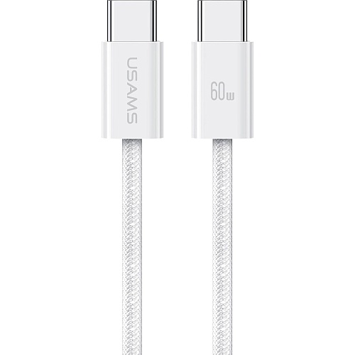 Кабель Usams US-SJ656 U86 USB-C to USB-C PD 60W 1.2m White