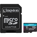Карта памяти Kingston microSDXC Canvas Go! Plus 128GB Class 10 UHS-I U3 V30 A2 + SD adapter (SDCG4/128GB)