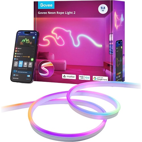Светодиодная лента Govee H61D3 Neon Rope Light 2 White RGBIC 3м (H61D3301)