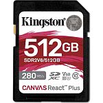 Карта памяти Kingston SDXC Canvas React Plus 512GB Class 10 UHS-II U3 V60 (SDR2V6/512GB)