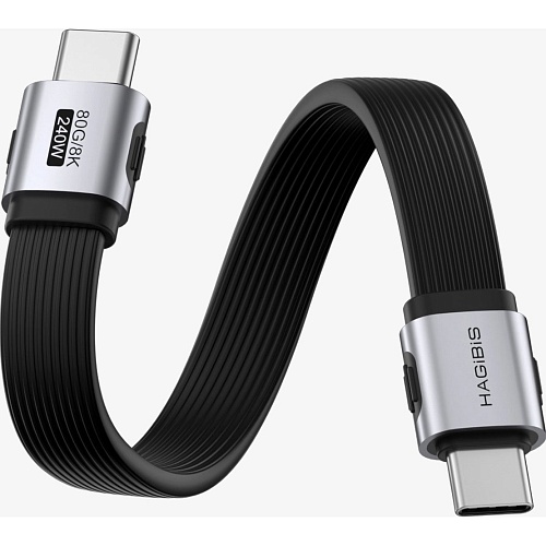 Кабель Hagibis Flat USB 4 USB-C to USB-C 0.15m (UAF20E) - придбати в Дніпрі, Україні: ціна, характеристики | інтернет-магазин TOUCH